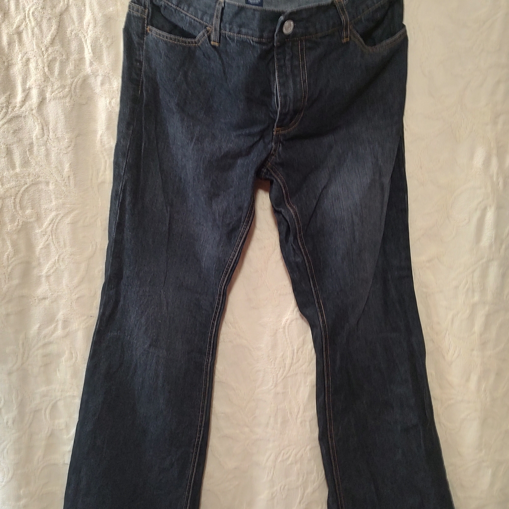 GAP Women's Long And Lean Wide Leg Dark Blue Jeans Size 6a